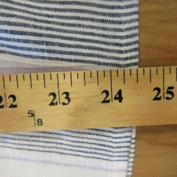 SPLENDID Linen Blend V-Neck Blouse Size M Grey Purple White Strip Top Shirt NWT - Picture 16 of 16